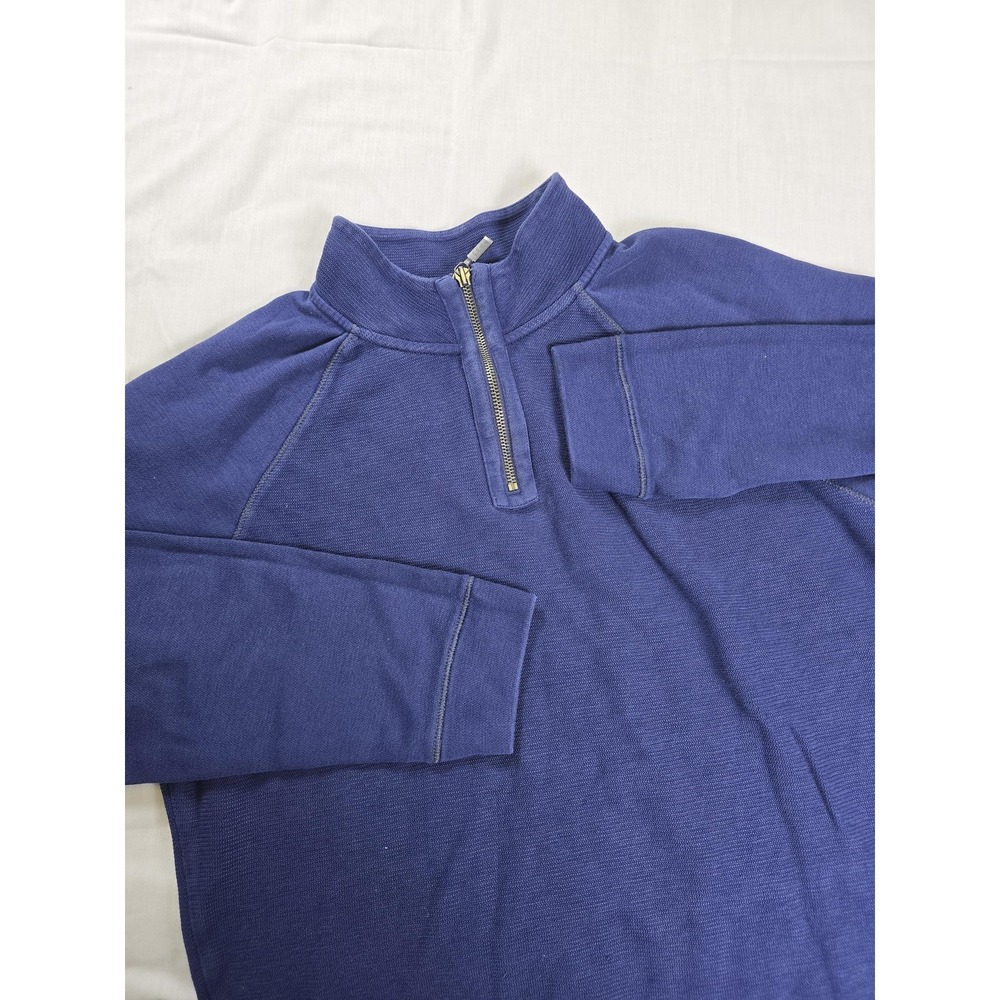 ROWM‎ Pullover Mens Large Blue 100% Cotton Half Zip Sweater Casual Lightweight